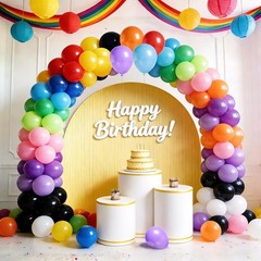 Balloons Decorations，100 Pcs Assorted Colors Balloons 12 inch Latex Round Bal…