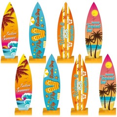 8 Pcs Surfboard Table Decorations Beach Signs Welcome to Paradise Sign Tropic…