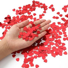 50g Red Metallic Foil Sequins Heart Valentines Day Glitter Confetti
