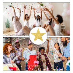 Gold Star Confetti 0.79×0.79 Inch Glitter Table Scatters Wedding Decor 200 PCS