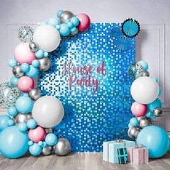 12Pcs Shimmer Wall Backdrop Sequin Panels Party Wedding Event Decor Multi-Color