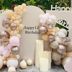 Boho Pink Nude Neutral Balloon Arch Kit, 166Pcs Pastel Brown Maca Light Pink …