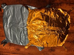 19 Blue Gold Square Foil Balloons Double Sided 18”