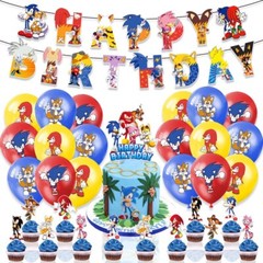 Sonic the Hedgehog Birthday Party Supplies Kits,for Kids Birthday Party Decorati