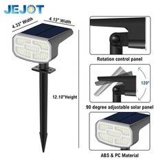 Color Changing Solar Spot Lights Outdoor Waterproof IP65,9 Lighting Modes Mul…