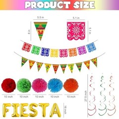 Mexican Fiesta Party Decorations Supplies – 32 Pcs Pinata Cactus Paper Fans Set