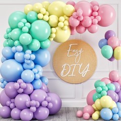 100 Pastel Balloons Assorted Colors & Size – Rainbow Party Decorations – Maca…