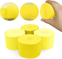 4 Crepe Paper Streamers Rolls, 328Ft Pack of Yellow and Pastel Yellow Crepe