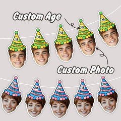 Custom Birthday Party Banner Decorations, Personalized with Names, Ages, Photos♤