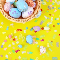 1800 PCS Easter Confetti Egg Bunny Chick Glitter Foil Scatter Table Party