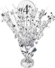 12 Pack Metallic Foil Spray Centerpiece, Glitter Silver Star Table Decoration, B