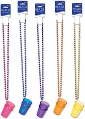 33» Bead Shot Glass Party Necklace – 1 Random Color Per Order
