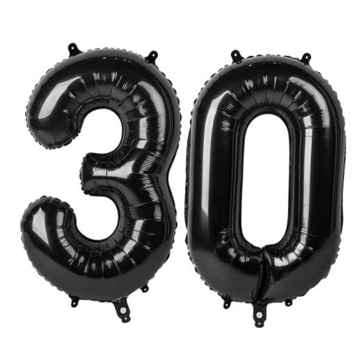 30Th Birthday Decorations For Her Him Balloons for 30 Birthday Number 30 Black