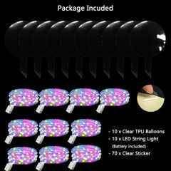 10 Pack LED Light Up BoBo Balloons 20″ Party Birthday Transparent Bubble Balloon