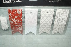 Dwell Studio Pennant Garland Red Silver Glittery Card Stock NEW Fast Shipping