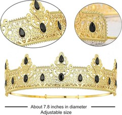 King Crown and Birthday Sash Gift Set for Men Gold Celebration Accessories