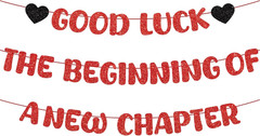 Farewell Decorations Party Good Luck – 3 Pcs Glitter Black the Beginning of a Ne