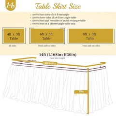 14ft Pink Table Skirt Tulle Tutu Tablecloth for Rectangle or Round Table For …