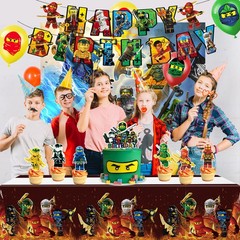 Ninja Birthday Party Decorations Lego Balloons Tablecloths Banner Cupcake Topper