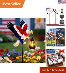 Bald Eagle Solar Garden Light – Waterproof Outdoor Lantern for Yard Decor