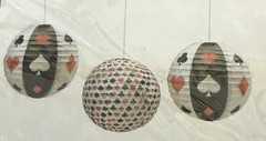 Paper Lanterns 12 INCH with Playing Card THEME( Set of 3) NEW Casino/Game Night