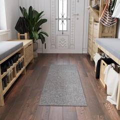 Ottomanson Door Mat Indoor Entryway Runner Rug – 1’8″ x 4’11» (Runner), Grey