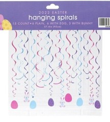 Easter Bunny Eggs Hanging Spiral Decor Decorations Party Supply Spring Holiday