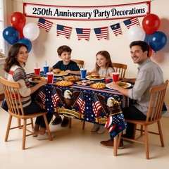 Vibrant 250th Anniversary Tablecloths for 4th of July and Memorial Day – 2 Pack