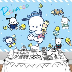 Pochacco Party Decoration Birthday Backdrop Blue Banner Photography Vinyl 7x5ft