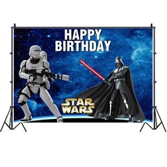Star Wars Backdrop Universe Boys Happy Birthday Party Photo Background Banner