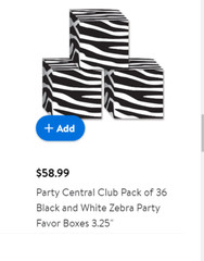Small Gift Cubes Boxes for Party Favors 3.25″x3.25″ Zebra Table Decor