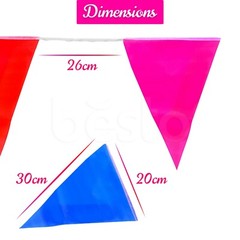 20x Bunting Flags Multi Coloured PVC Banner For Party Indoor Outdoor 10m/33feet