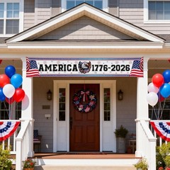 250Th Anniversary Banner, 1776-2026 USA Patriotic Outdoor Sign, 4Th of July Home