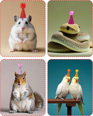 10 Pack Hamster Hats Tiny Hats for Snakes Hedgehog Lizard Reptile Mini Animal Fi