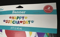 2-Pack HAPPY GOTCHA DAY Banner for Pet Dog Cat Adoption Party Celebration 8ft
