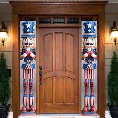 Patriotic Nutcracker Door Banner 12×72 Inch Memorial Day Hanging Banner Nutcr…