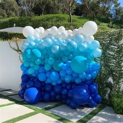Blue Balloon Garland Arch Kit, 112 Pcs Pastel Baby Light Blue Royal Blue Slat…
