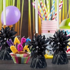 9 PCS Metallic Wrapped Balloon Weights Black Heavy Balloon Weight for Balloon…