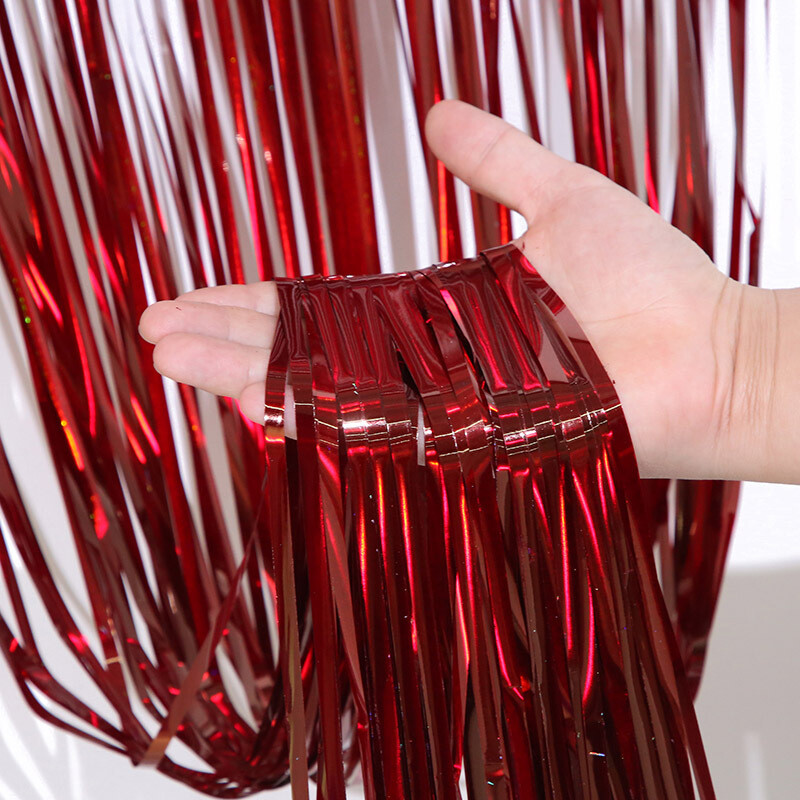 Glitter Fringe Foil Curtain Pastel Tinsel Tassel Ribbon Backdrop Wedding Party