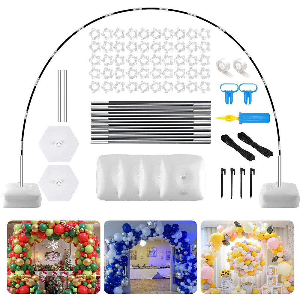 Black Balloon Arch Stand Kit, Adjustable Balloon Arch Stands for Floor Garden…