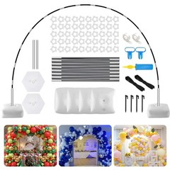 Black Balloon Arch Stand Kit, Adjustable Balloon Arch Stands for Floor Garden…