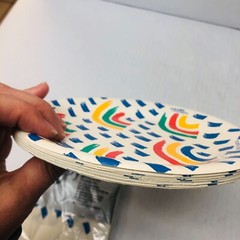 Vintage Birthday Party Supplies Rainbow Napkins & Plates Paper Art BIN J
