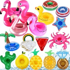 18 Pack Inflatable Drink Holders, Drink Floats Inflatable Pool Cup Holder Coa…