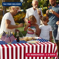4 Pack 4th of July Tablecloths 108×54 Patriotic USA Party Table Covers