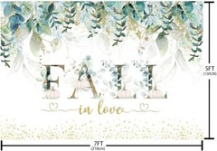 Fall in Love Backdrop Fall Bridal Shower Party Decorations Banner 7 X 5 Feet