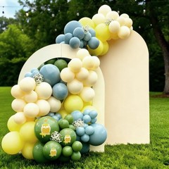 Sage Green Dusty Blue Yellow Balloons, 12 Inch Olive Green Macaron Yellow Sla…