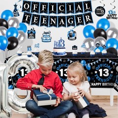 13th Decorations for Boys, 37Pcs 13 Boy Decorations Official Teenager Banner …