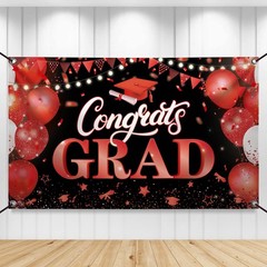 Xtra Large Congrats Grad Banner 72×44 Inch for Class of 2026 Graduation Party