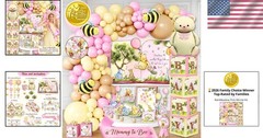 268-Piece All-in-One Winnie the Pooh Baby Shower Decorations in Pink and Yellow