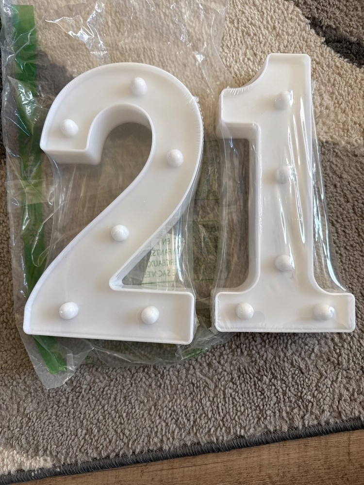 Light up White 2 and 1 Numbers